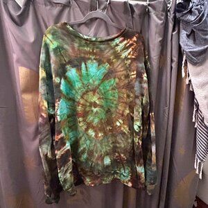 One-of-a-Kind Hand-Dyed Tie-Dye XL Long Sleeve Sweatshirt by Julie Klausner